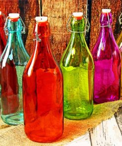 Aesthetic Glass Bottles Paint By Numbers