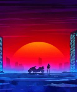 Aesthetic Cyber City Art Paint By Numbers