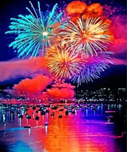Aesthetic City Fireworks Paint By Numbers