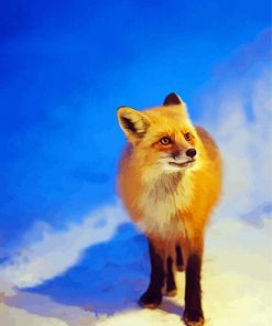 Aesthetic Fox In Snow Painting Kit Paint By Numbers