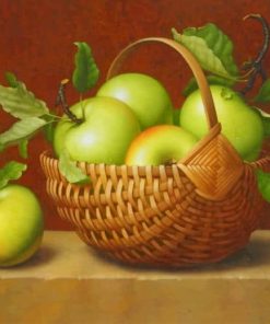 Aesthetic Green Apple Basket Paint By Numbers