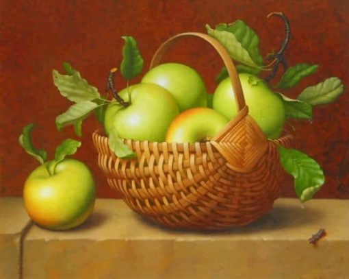 aesthetic-green-apples-in-a-basket-paint-by-number