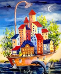 Aesthetic Building Houses Paint By Numbers