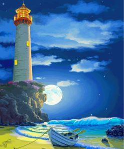 Aesthetic Moonlight Beach Paint By Numbers