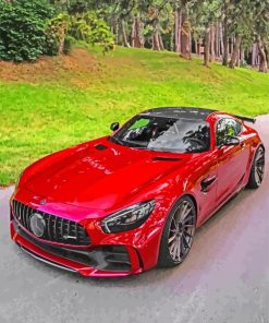 Aesthetic Red Mercedes Paint By Numbers