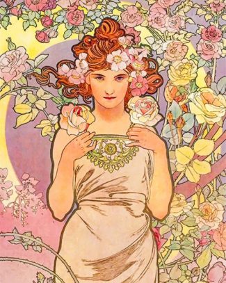 Alphonse Mucha Woman Paint By Numbers