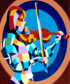 Aesthetic Violinist Cubism Paint By Numbers