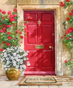 Aesthetic Red Door Paint By Numbers