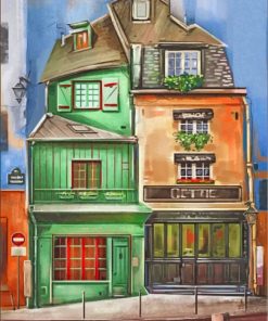 Aesthetic Shop Buildings Paint By Numbers