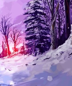 Aesthetic Snowy Forest Paint By Numbers