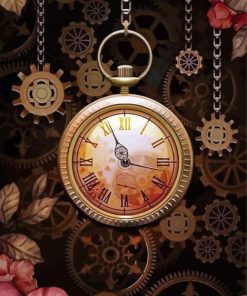 Aesthetic Vintage Floral Clock Paint By Numbers