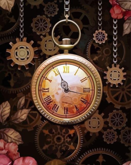 aesthetic-vintage-floral-clock-paint-by-number