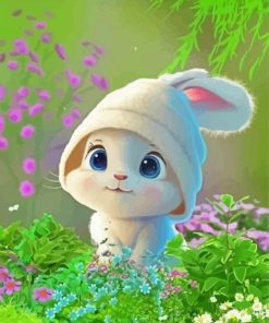 Aesthetic White Bunny Paint By Numbers