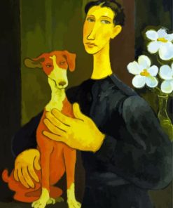 Aesthetic Woman and Dog Animal Art Paint By Numbers
