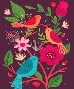 Aesthetic Birds Nature Paint By Numbers