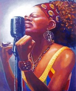African Woman Singing Vibrant Paint By Numbers