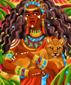 African Girl and Llama Paint By Numbers