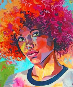 African Girl Colorful Paint By Numbers