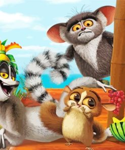 King Julien Cartoon Paint By Numbers