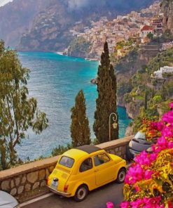 Amalfi Coast Yellow Car Paint By Numbers