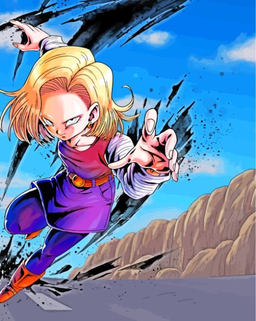 android-18-Dragon-Ball-Z-Anime-paint-by-numbers