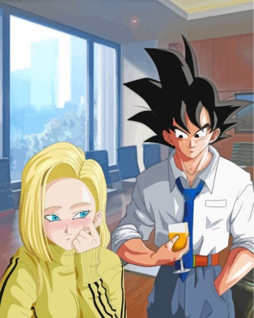 android-18-and-goku-paint-by-numbers