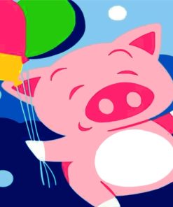 Happy Pig Balloon Animals Paint By Numbers