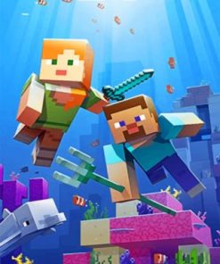 Minecraft Underwater Scene Paint By Numbers