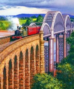 Arch Bridge Railway Scene Paint By Numbers