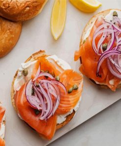 Bagel And Lox Breakfast Paint By Numbers