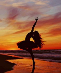 Ballerina Silhouette at Sunset Paint By Numbers
