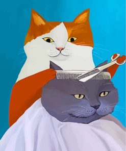 Barber Cat Pet Paint By Numbers