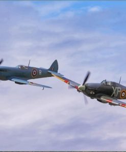 Spitfire Airplane Blue Sky Paint By Numbers