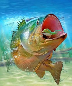 Bass Fish Scenes Paint By Numbers