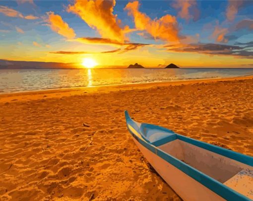 beach-and-canoe-at-sunset-paint-by-numbers