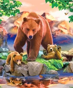 Bear Family Baby Bears Paint By Numbers