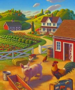 Picturesque Farm Setting Paint By Numbers