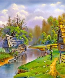 Lake Cabin Scenery Paint By Numbers