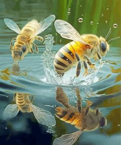 Bees Swimming Insect Art Paint By Numbers