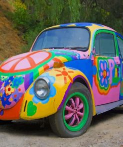 Colorful Beetle Hippie Car Paint By Numbers