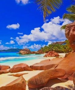 Explore Praslin Island Beaches Paint By Numbers