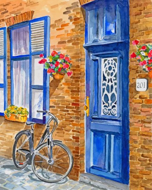 bicycle-in-brugge-paint-by-number