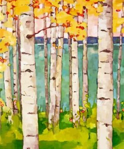 Birch Forest Landscape Paint By Numbers