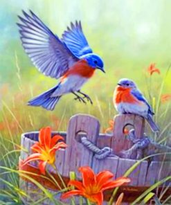 Blue Birds Nature Paint By Numbers
