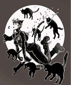 Black Cat and Catwoman Duo Paint By Numbers