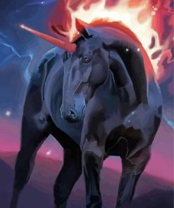 Fire Unicorn Animals Paint By Numbers