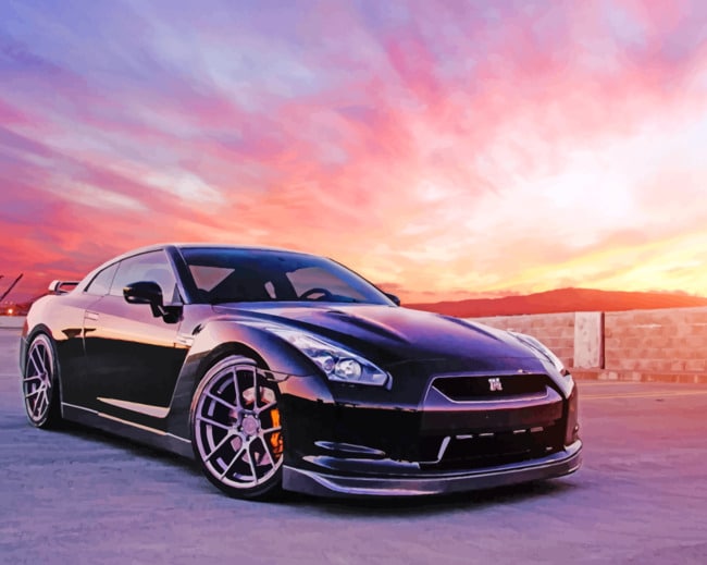 Finalizing Black Nissan GTR Artwork