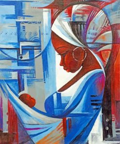 Black African Woman and Child Paint By Numbers