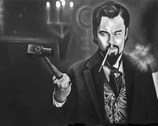 black-and-white-Django-Unchained-paint-by-number