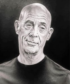 JK Simmons Black And White Paint By Numbers